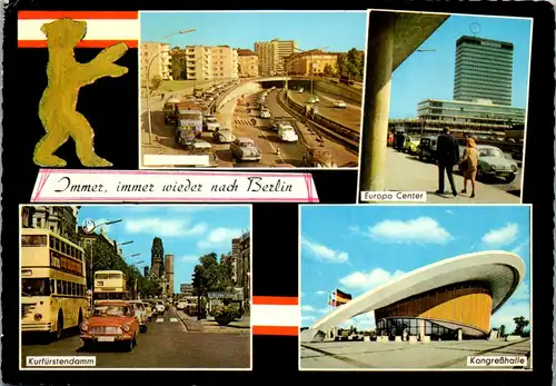 33788 - Deutschland - Berlin , Kurfürstendamm , Europa Center , Mehrbildkarte - gelaufen 1971