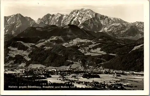 33829 - Salzburg - Hallein gegen Dürrnberg , Rossfeld und Hohen Göll , Panorama - gelaufen 1952