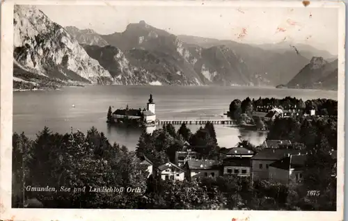 33830 - Oberösterreich - Gmunden , See und Landschloß Orth - gelaufen