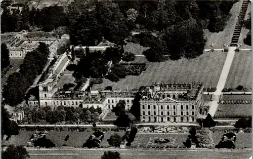 33835 - Großbritannien - Bakewell , Derbyshire , Chatsworth , Aerial View - gelaufen 1967