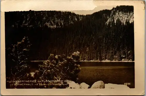 33840 - Tschechische Republik - Plöckensteinersee am Plöckenstein im Böhmerwald mit Aladbert Stifter Denkmal - nicht gelaufen