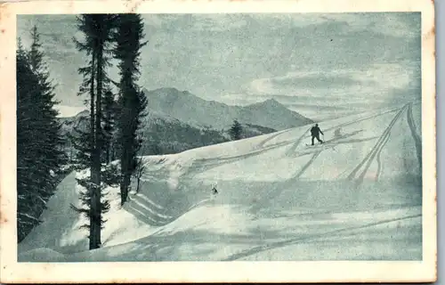 33886 - Künstlerkarte - Im weißen Schweigen , Ski , Winter - gelaufen 1923