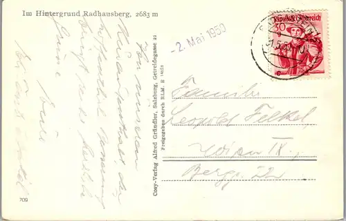 33900 - Salzburg - Bad Gastein , Im Hintergrund Radhausberg - gelaufen 1950