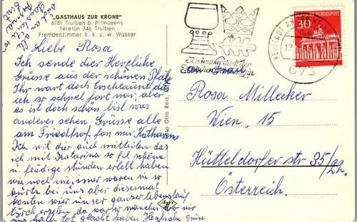 33912 - Deutschland - Trulben bei Pirmasens , Gasthaus zur Krone , Mehrbildkarte - gelaufen 1968
