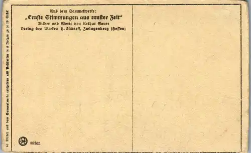 33951 - Künstlerkarte - Ernste Stimmung aus ernster Zeit , Dr. Arthur Sauer - nicht gelaufen