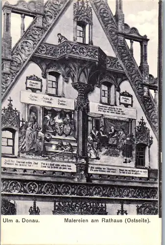 33972 - Deutschland - Ulm an der Donau , Malereien am Rathaus , Ostseite - nicht gelaufen