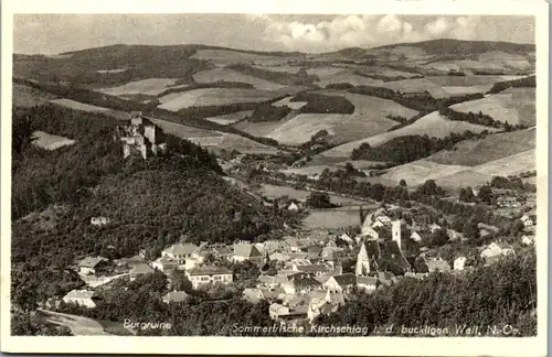 34015 - Niederösterreich - Kirchschlag in der buckligen Welt , Bergruine , Panorama - gelaufen