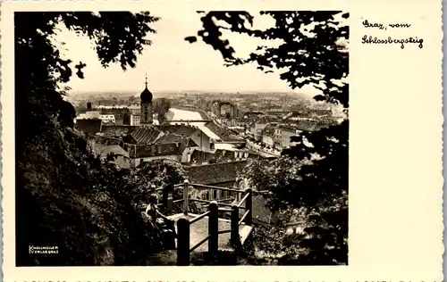 34020 - Steiermark - Graz , Vom Schloßbergsteig - gelaufen 1938