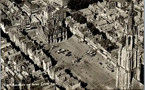 34046 - Niederlande - Delft , Raadhuis en toren Grote Kerk - nicht gelaufen