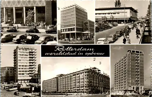 34047 - Niederlande - Rotterdam , Erasmushus , Holbeinhus , Beurs Plein , Mehrbildkarte - nicht gelaufen