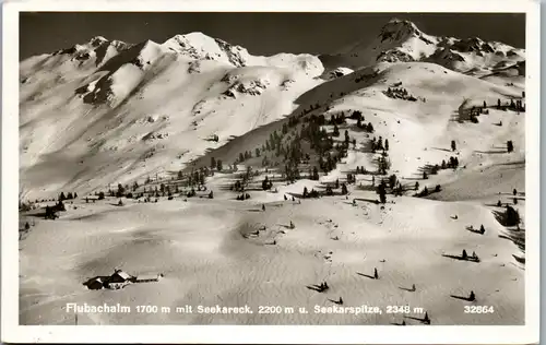 34085 - Salzburg - Flubachalm mit Seekareck u. Seekarspitze , Radstädter Tauern , Schihütte - gelaufen 1950