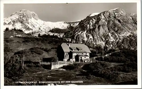 34099 - Steiermark - Tragöß , Hochschwab , Sonnschienhütte mit dem Ebnenstein - gelaufen 1941