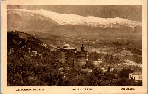 34102 - Spanien - Granada , Alhambra Palace , Hotel Casino - gelaufen