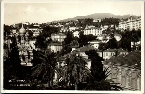 34104 - Italien - San Remo , Ville e alberghi - gelaufen 1934