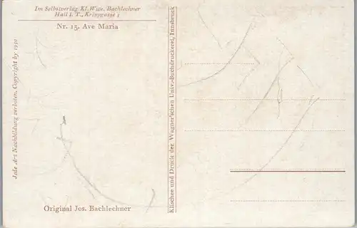 34116 - Künstlerkarte - Ave Maria , Josef Bachlehner - nicht gelaufen