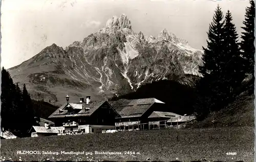 34127 - Salzburg - Filzmoos , Mandlinghof gegen Bischofsmütze , Pongau - gelaufen 1955