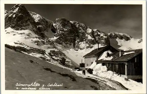 34134 - Oberösterreich - Simonyhütte gegen Schöberl u. niederes Kreuz  - gelaufen 1948