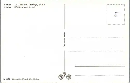 34214 - Schweiz - Bern , Zeitglockenturm - nicht gelaufen