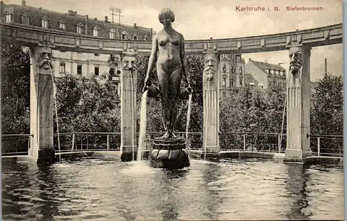 34230 - Deutschland - Karlsruhe i. B. , Stefanbrunnen - nicht gelaufen