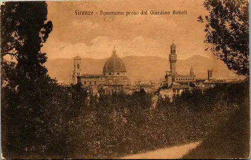34257 - Italien - Firenze , Panorama preso dal Giardino Boboli - gelaufen 1910