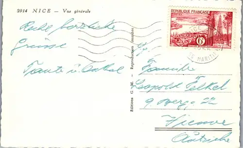 34264 - Frankreich - Nice , Vue Generale - gelaufen 1956