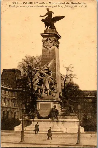 34270 - Frankreich - Paris , Monument de Gambetta - gelaufen 1913