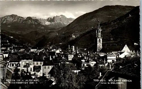 34283 - Italien - Bozen Altstadt mit Rosengarten , Bolzano Antica verso le Dolomiti - nicht gelaufen