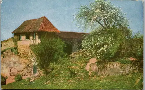 34305 - Künstlerkarte - Motiv Haus , Landschaft - nicht gelaufen