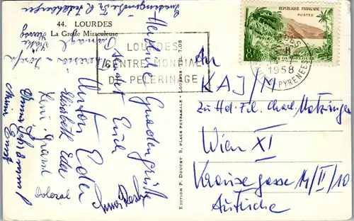 34341 - Frankreich - Lourdes , La Grotte Miraculeuse - gelaufen 1958