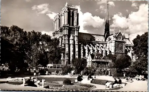 34343 - Frankreich - Paris , Notre Dame et Square Viviani - gelaufen 1959