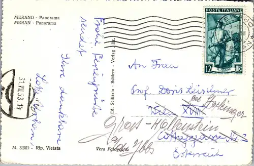 34391 - Italien - Meran , Panorama , Merano - gelaufen 1953