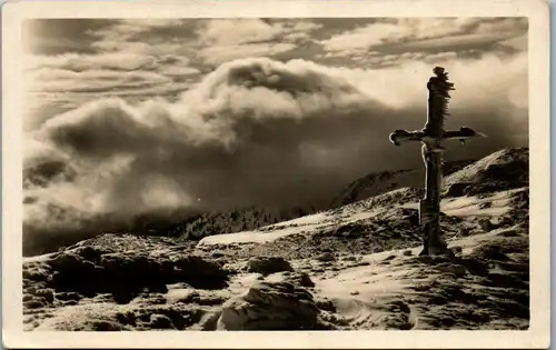 34397 - Steiermark - Mürzzuschlag , Schneealpe , Heldengedenkkreuz am Schauerkogel - nicht gelaufen