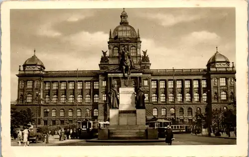 34455 - Tschechische Republik - Prag , Praha , Vaclavske namesti a Museum , Wenzelplatz - nicht gelaufen