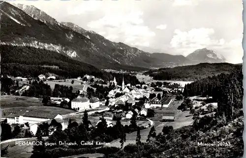 34469 - Kärnten - Hermagor gegen Dobratsch , Gailtal , Panorama - gelaufen 1958