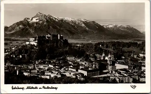 34487 - Salzburg - Altstadt mit Untersberg - gelaufen 1948