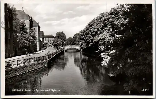 34506 - Schweden - Uppsala , Parti av Fyrisan med Nybron - gelaufen 1957