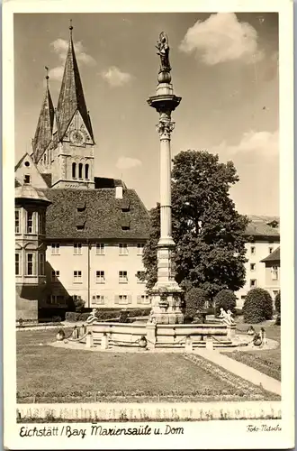 34524 - Deutschland - Eichstätt , Mariensäule und Dom - gelaufen 1954