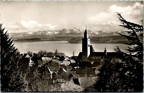 34525 - Deutschland - Überlingen am Bodensee mit den Schweizer Alpen - gelaufen 1956