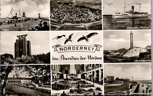 34526 - Deutschland - Norderney , Mehrbildkarte - gelaufen 1956
