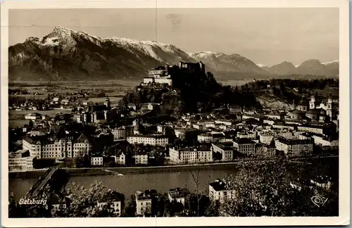 34530 - Salzburg - Stadt , Panorama vom Kapuzinerberg - gelaufen 1937