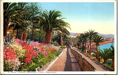 34600 - Italien - San Remo , Castello Marsaglia e Corso Imperatrice - gelaufen