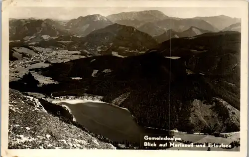 34616 - Steiermark - Mariazell , Gemeindealpe , Blick auf Mariazell und Erlaufsee - gelaufen 1957