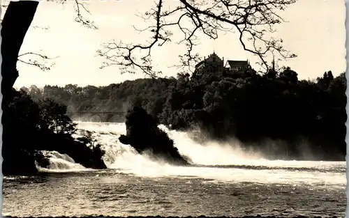 34630 - Schweiz - Dachsen , Rheinfall mit Schloss Laufen - nicht gelaufen