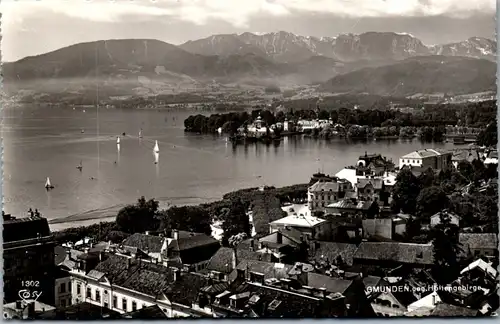 34634 - Oberösterreich - Gmunden gegen Höllengebirge , Panorama - gelaufen 1957
