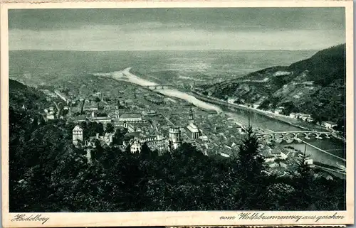 34666 - Deutschland - Heidelberg vom Wolfsbrunnenweg aus gesehen - nicht gelaufen