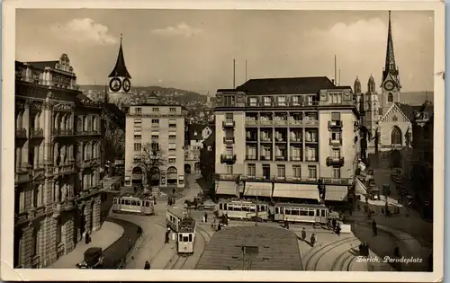 34677 - Schweiz - Zürich , Paradeplatz - gelaufen 1949