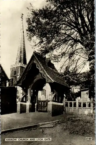 34688 - Großbritannien - London , Harrow Church and Lych Gate - gelaufen 1963