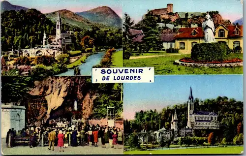 34725 - Frankreich - Lourdes , Mehrbildkarte - gelaufen 1954