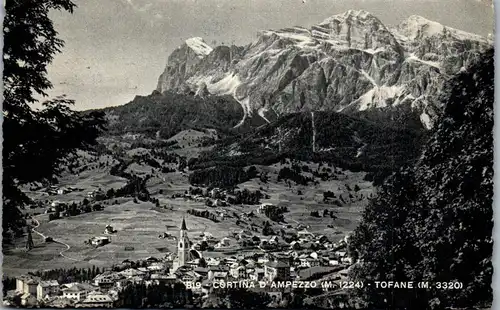 34731 - Italien - Cortina d'Ampezzo , Tofane , Panorama - gelaufen 1950