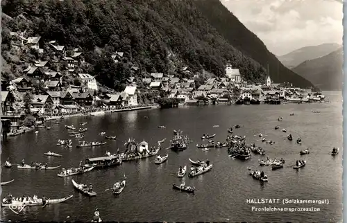 34740 - Oberösterreich - Hallstatt , Fronleichnamsprozession , Salzkammergut - gelaufen 1953